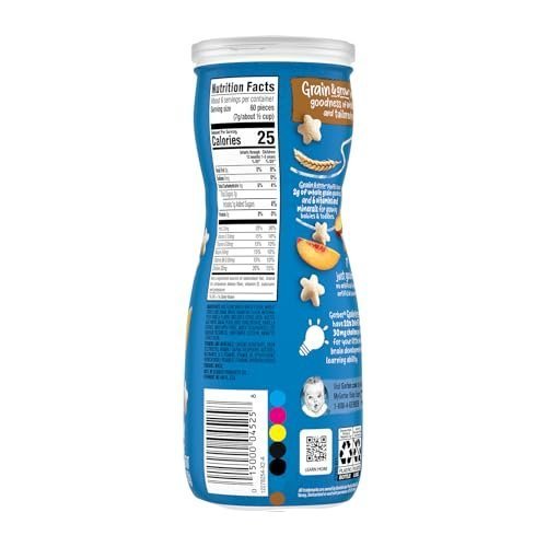 (6 Canisters) Gerber Puffs Peach, 1.48 oz. Puffs pink - Image 3