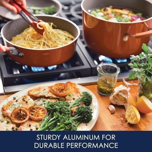 Rachael Ray Cucina Nonstick Cookware Pots and Pans Set - Image 9